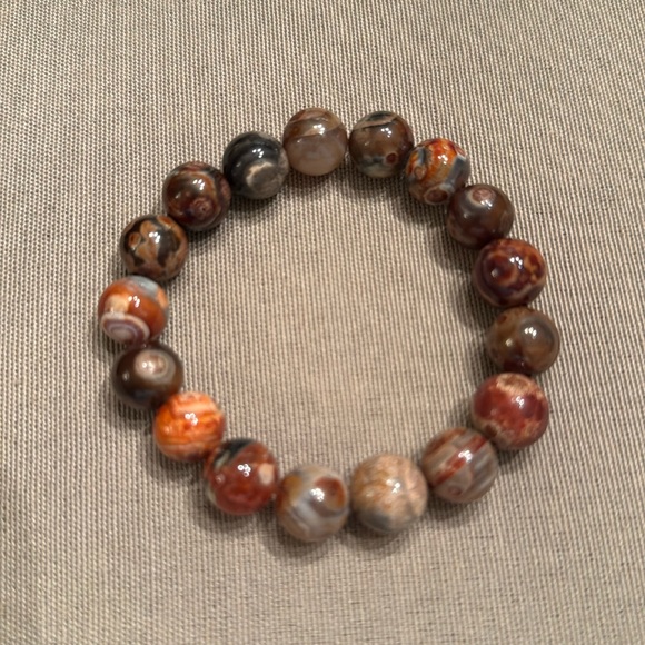 12mm Chocolate Agate Bracelet - Picture 2 of 3